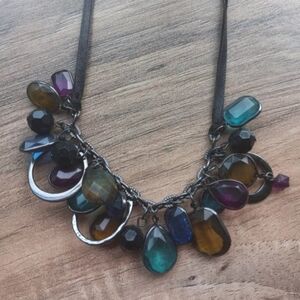 Multicolor Cluster Beaded Statement Necklace